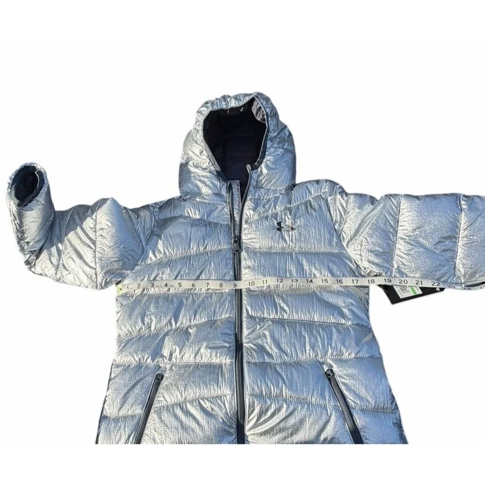 Under Armour Girl's Longer Prime Puffer Jacket Pockets Hood Snow ski winter